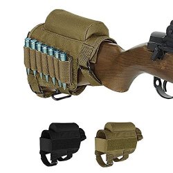 Pure Direct Rifle Cheek Riser Tactical Rifle Buttstock Cheek Rest Pad With 7 Rifle Stocks Holder For 308 - .300WINMAG Khaki