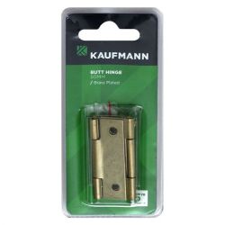 - Butt Hinge 50MM Brass Plated Pair - 5 Pack