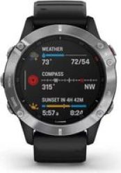 Garmin Fenix 6 Smartwatch Silver with Black Band