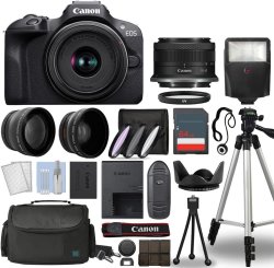 Canon Eos R100 Mirrorless Digital Camera Stm Lens 3 Lens Kit With Complete Accessory Bundle Standard 2-5 Working Days