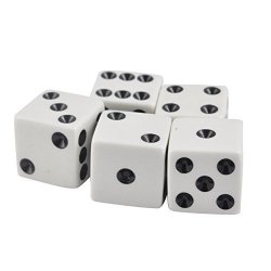 Set of 10-16mm Counting Cubes Blank Opaque Dice Black Organza Bag 