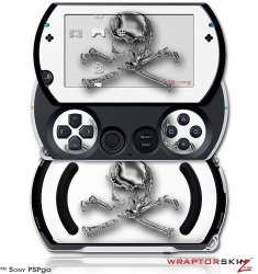 Chrome Skull On White - Decal Style Skins Fits Sony Pspgo