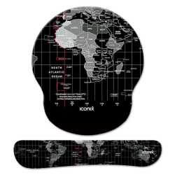 World Wide Map Mouse Pad With Wrist Support And Keyboard Wrist Support Set