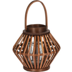 Decorative Wicker Lantern Brown