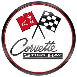 Stingray Corvette - Classic Round Metal Sign