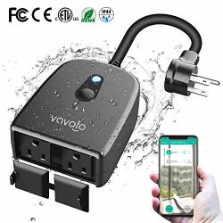 VAVOFO Outdoor Smart Plug, WiFi Outlet with 2 Sockets, Compatible