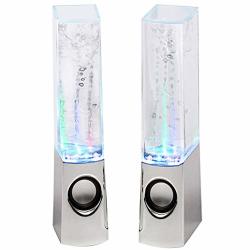 Giokfine Plug And Play LED Fountain Multi-color Illuminated Dancing Water Speaker Wireless Bluetooth Water Dancing Speakers LED Light Gift For Friends Children White