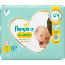 Pampers Premium Care Nappies Size 1 82'S