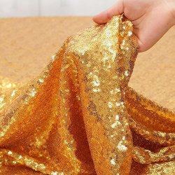 Partydelight 1 Yards 3 Feet Sequin Fabric By The Yard Sequin Fabric Tablecloth Linen Sequin Tablecloth Table Runner Light Gold