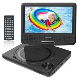 9.5 Kids Portable DVD Player With 7.5 Inch Swivel Screen Rechargeable Battery Remote Control Personal DVD Player For Car Support USB Sd Card Reader Black