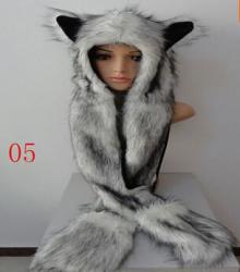Mr.kooky Faux Fur Animal Hat With Long Scarf - As The Picture