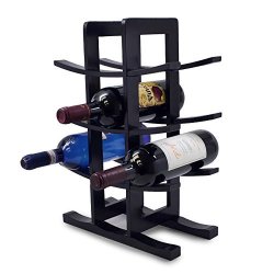 Sorbus Bamboo Wine Rack Holds 12 Bottles Of Your Favorite Wine Sleek And Chic Looking Wine Rack Black