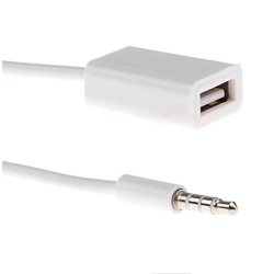 Mchoice 3.5MM Male Aux Audio Plug Jack To USB 2.0 Female Converter Cable Cord Car MP3