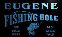 QX2199-B Eugene Fishing Hole Fly Game Room Beer Bar Neon Light Sign