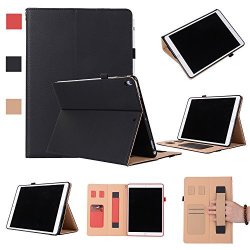 Ipad Pro 10.5 2017 Case Supzy New Business Section Multi-functional Leather Stand Case Cover For Ipad Pro 10.5 Card Slots Holder - Black