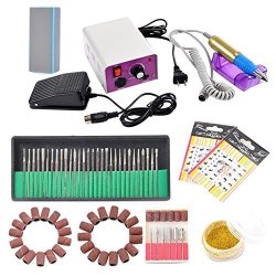 Complete Electric Nail Drill Machine Manicure Pedicure Kit Professional Electric Nail Art File Drill 20000 Rpm With 30 Electric Nail File Drill Bits 6