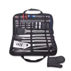 25 Piece Stainless Steel Bbq Accessories Set Portable Bag Bbq Tools Set