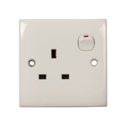 Eurolux - Switch Socket - White - 10A - Plastic - 86 Mm X 86 Mm
