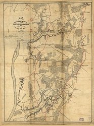 1860 31 X 24 Old Vintage Antique Art Canvas Reprinted Map Of Map Of The Confederate Lines From Fort Gregg To Mrs. Price's : Virginia Professional Reprint A2085