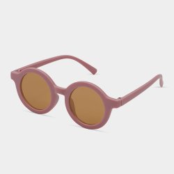 Girl&apos S Dark Pink Matte Round Sunglasses