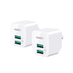 Aukey USB Wall Charger Ultra-compact Dual Port With Foldable Plug MINI Charger Adapter Compatible With Iphone 11 Pro 11 Pro Max 11