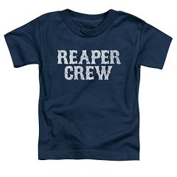 Sons Of Anarchy Tv Series Distressed Reaper Crew White Logo Little Boys Tod Tee
