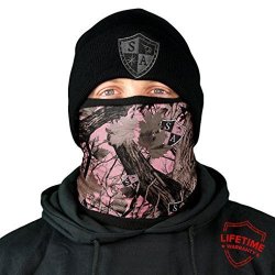 Thermal Winter Fleece Face Mask Snow Snowboard Shield Protective Balaclava Alpha Defense Salt Armour Pink Forest Camo