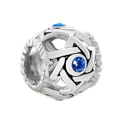 Pand Ra Charms Lovelyjewelry Birthstone Sapphire Blue Rhinestone Crystal Filigree Star Of David Drum Bead S Bracelet