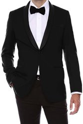 FISOUL Men's Suit Skinny Fit Suit Jacket Stylish Casual Single Breasted One-button Blazer Tuxedo