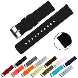 Barton Silicone Quick Release - 24mm Width - Choice Of Color - Black 24mm Watch Band Strap