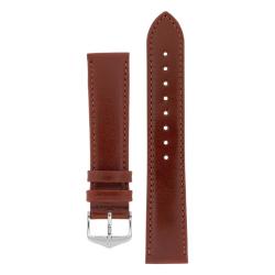 Osiris Calf Leather Watch Strap In Mid Brown - 18MM Gold