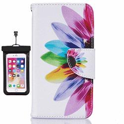 Cover for iPhone X Leather Card Holders Premium Business Kickstand Cell Phone Cover with Free Waterproof-Bag Business iPhone X Flip Case