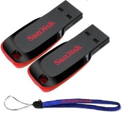Sandisk Cruzer Two Pack 32 Gb 32GB X 2 = 64GB Cruzer Blade USB 2.0 Flash Drive Jump Drive Pen Drive SDCZ50 - Two