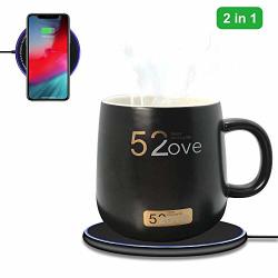 Mug Warmer For Desk With Wireless Charger Coffee Heater Constant Temperature Control Mug About 122F 50C