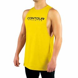 Alivegear Mens Golds Gym Muscle Bodybuilding Stringer Tank Tops Y Back Yellow Color Size S
