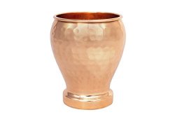 Copper Hammered Goblet - Perfect Cup For Moscow Mules - 100% Pure - Made By Alchemade - 16 Oz
