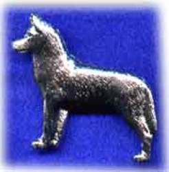 Silver Dog Brooch -siberian Husky