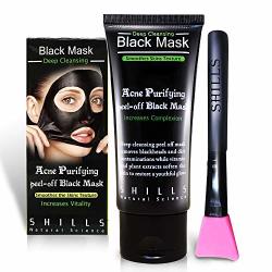 Shills Charcoal Black Mask Peel Off Mask Charcoal Mask Black Peel Off Mask Deep Cleansing Purifying Activated Charcoal Black Mask With Brush