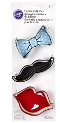 Wilton 2308-0900 3-PIECE Cookie Cutters Tie mustache lips