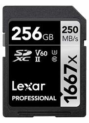 Lexar Professional 1667X 256GB Sdxc UHS-II U3 Card LSD256CBNA1667