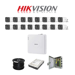 Hikvision 16 Ch Turbo HD Kit - Embedded Dvr - 16 X HD1080P Camera - 40M Night Vision - 1TB HD - 200M Cable