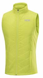 Tca Men's Excel Runner Thermal Lightweight Running Gilet Vest With Zip Pockets - Lime Punch Medium