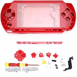 Lazmin Replacement Controller Skin Psp Protective Case Game Console Shell With Screwdriver For PSP1000 Console Red