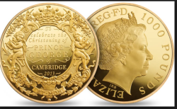 1 X British Royal Christening Prince George Coin