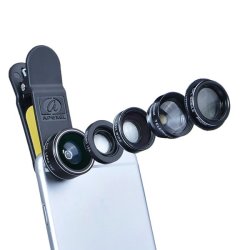 Apexel 5 In 1 Fisheye Wide Angle Macro Telephoto Cpl Lens For Iphone Xiaomi Smartphone Camera DG5