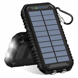 Solar Charger 15000MAH Soaraise Portable Power Bank With 2.4A Outputs Waterproof Phone Charger For Smart Phones And Outdoor Camping