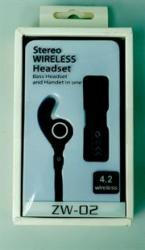 Geeko ZW-02 Wireless Bluetooth Earphones BT4.2 Rechargeable Polymer Lithium-on Battery -black R