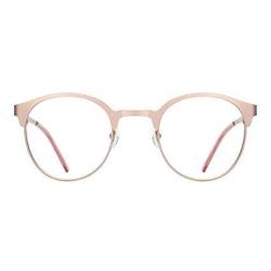 Tijn New Round Designer Metal Eyeglasses Frames With Clear Lens Rose Gold Transparent