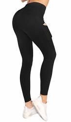 Sweetaluna Workout Leggings For Women With Pockets High Waist Ankle Yoga Pants Running Tights Tummy Control 25" Ankle-black Medium