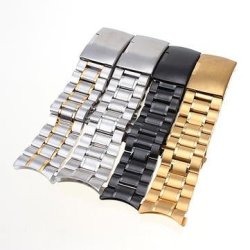 Stainless Steel Strap Side Push Button Buckle Watch Band